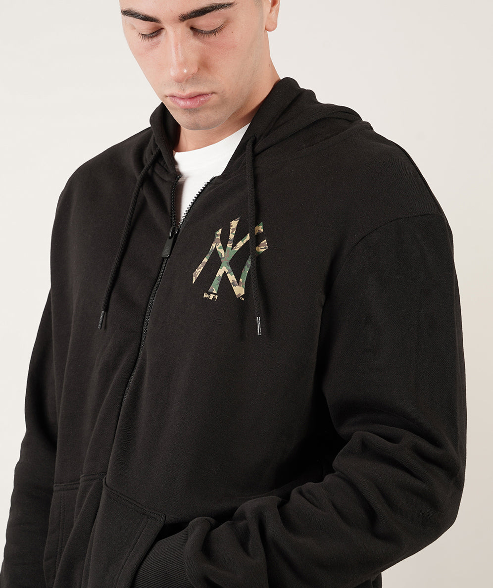 
                  
                    NEW ERA FELPA CON CAPPUCCIO E ZIP NERA NEW YORK
                  
                