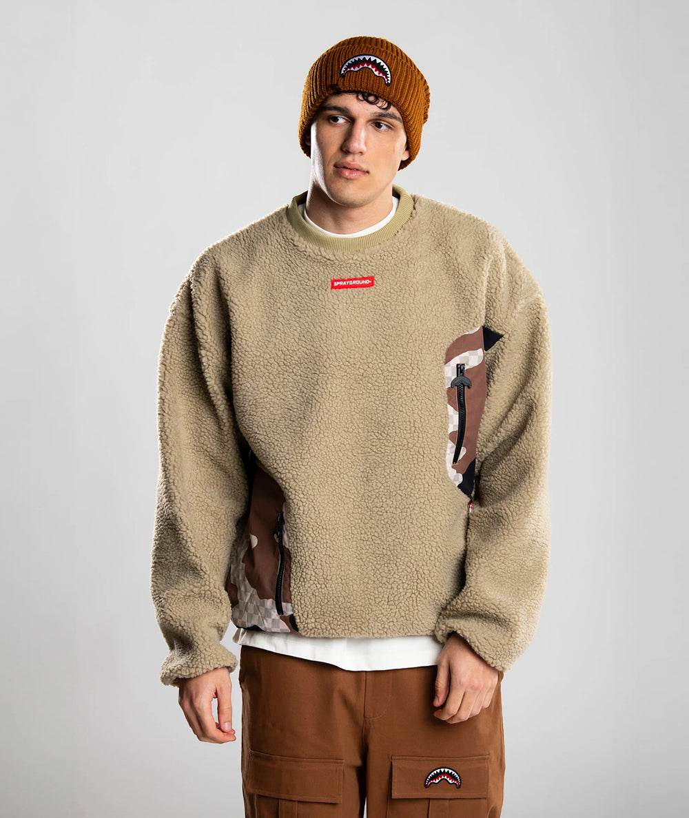 SPRAYGROUND CAMO TEDDY CREWNECK